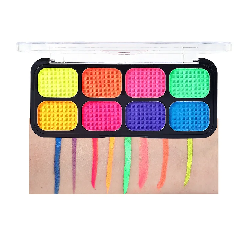 8 Colors Fluorescent Face Color Fluorescent Body Paint Halloween Fans Luminous Water Soluble Face Pigments Wholesale
