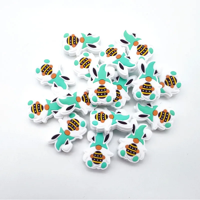 Custom Easter Day Baby Teething Toy Silicone Focal Beads For Pens Pendant Jewelry Key Chain Tassel Diy Adults Crafts Supplies