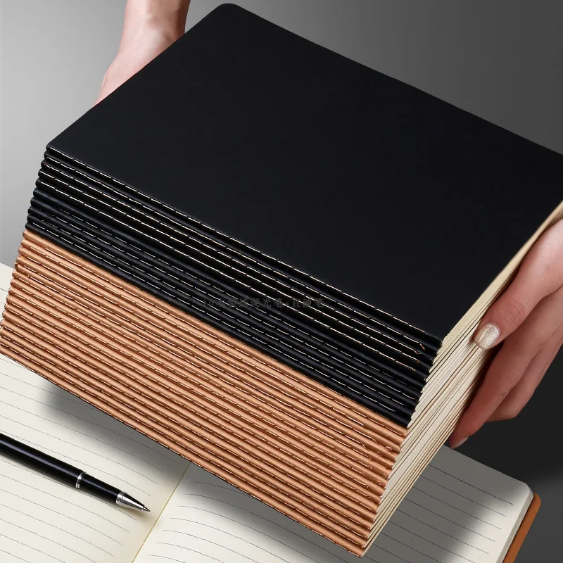A5 Grid Blank Line Kraft Notebooks For Work Travel Business College Ruled Line Softcover Journal  For Writing Notebook For Men A
