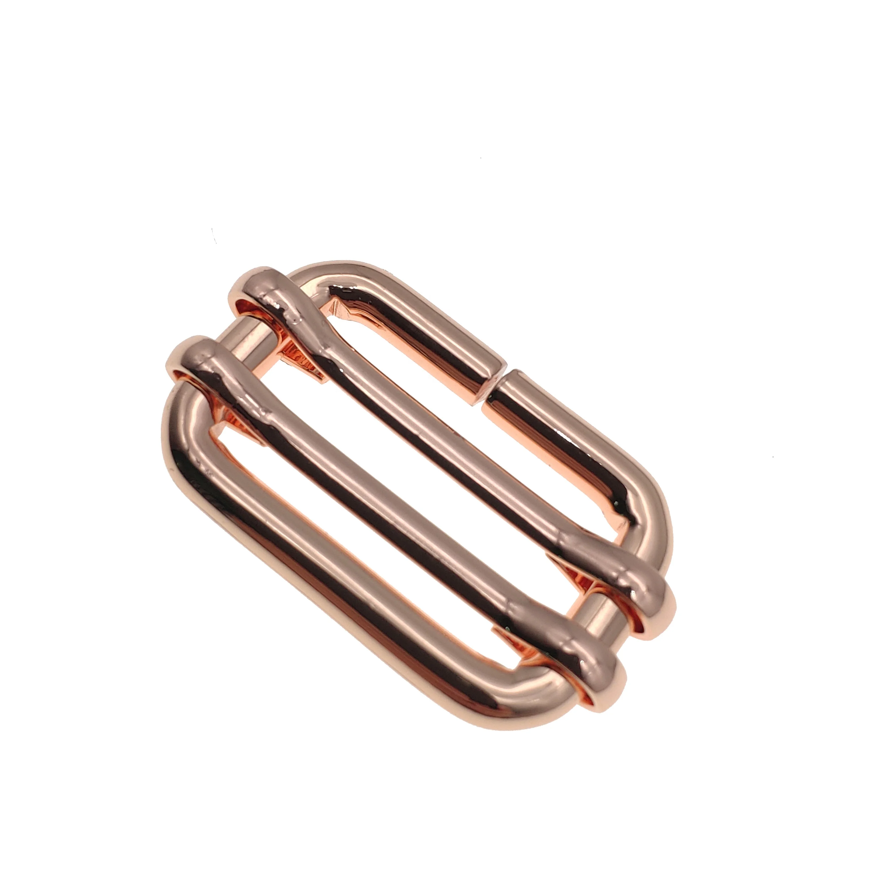 Модный стиль 4,0*25*13 мм металлическая пряжка из розового золота с железным регулируемым ремешком для сумок и чемоданов