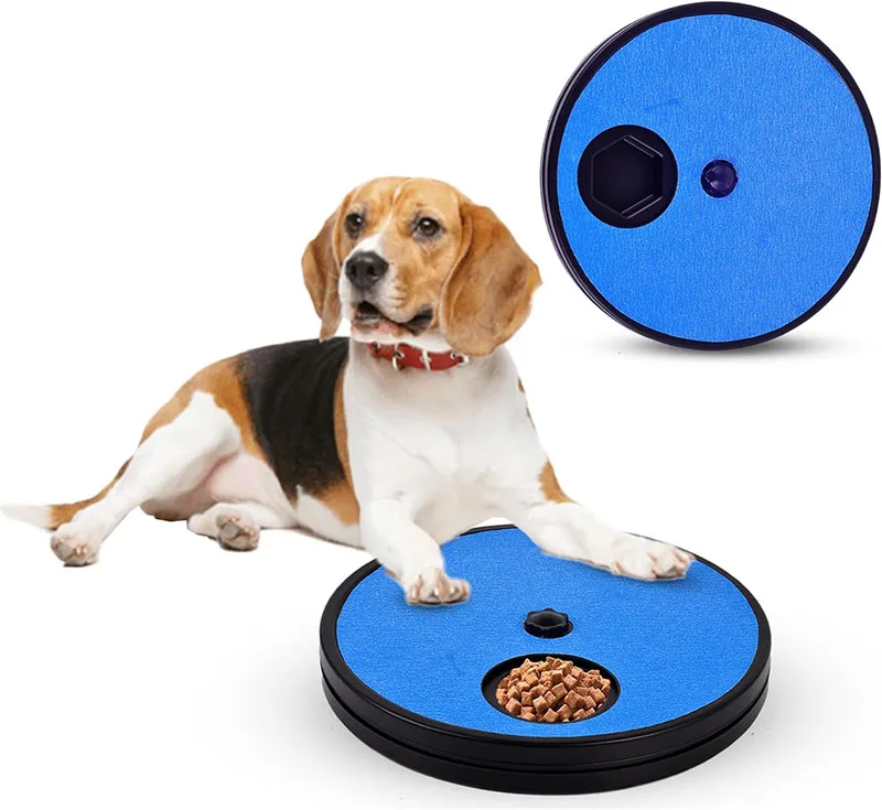 Rotatable Round Dog Nail Scratch Pad Slow Feeder Dog Puzzle Toy Dog Nail File Grinding Board Toy with Treat Box