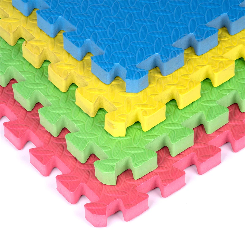 Pure color eva foam mat leaf puzzle floor interlocking foam floor mats baby play mat