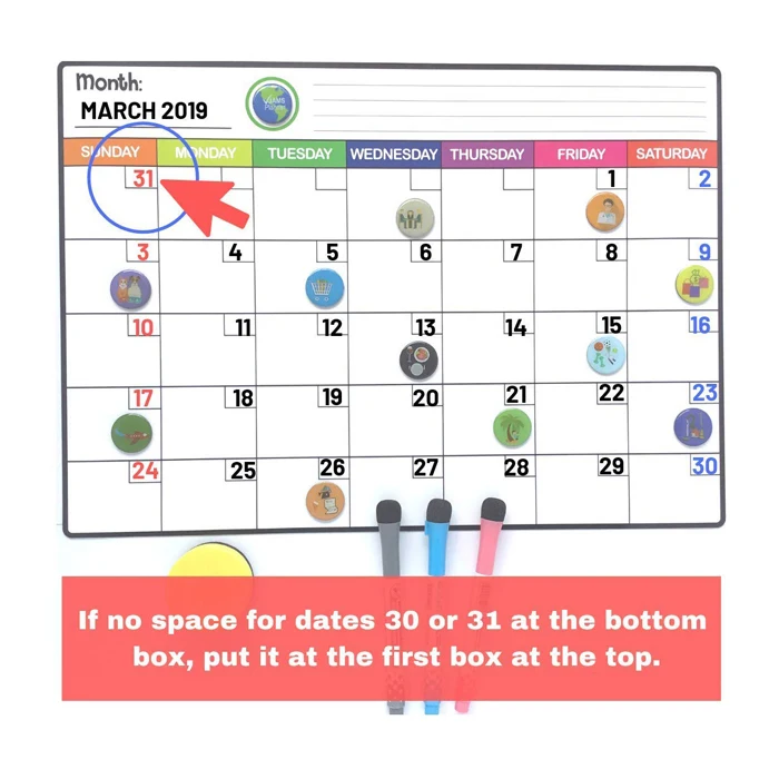 Hot Selling Customized Wholesales Dry Erase Magnetic Board Dry Erase Calendar Magnetic Whiteboard