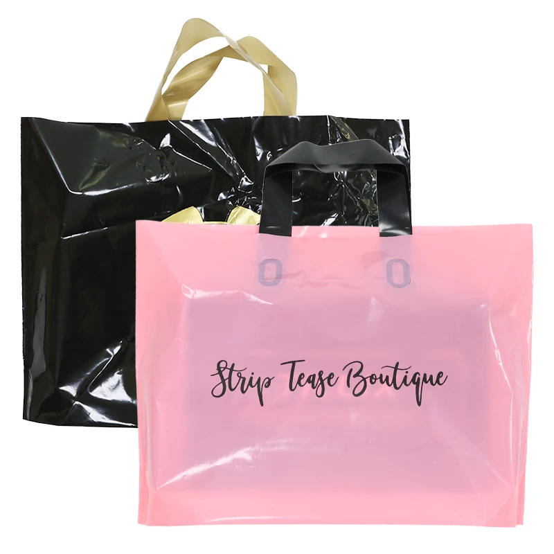 Wholesale Customizable Logo Printing Plastic Shopping Bag With Handle recycle shopping bags