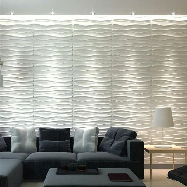Easy installation white pvc 3d wall Panel/Sticker durable 3d pvc wallpaper for interior decor