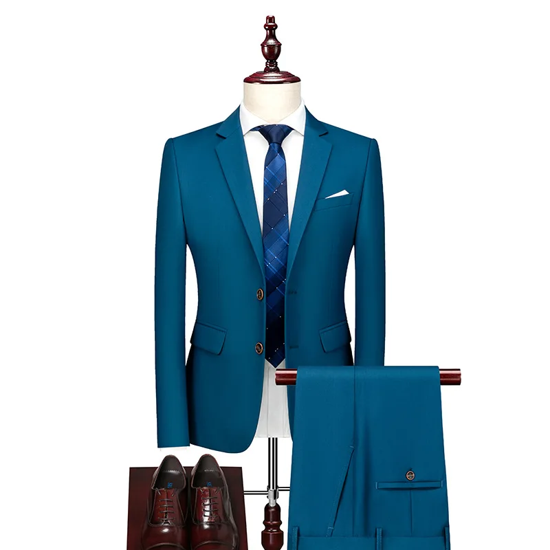 (Jackets+Vest+Pants) Men High Quality Business Blazers/best wedding Groom Wedding Dress three-piece suit Tuxedo S-6XL