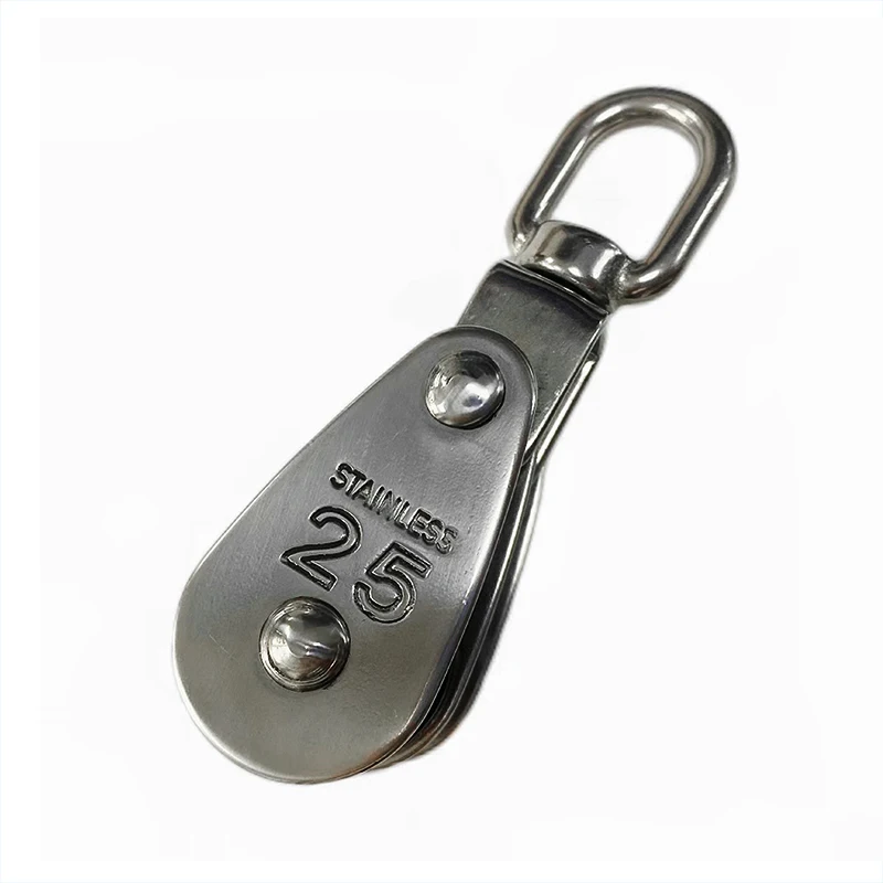 Wholesale Stainless Steel Pulley Swivel Toggle Eye Pulley Block Double Sheaves Marine Hardware Wire Rope Fittings