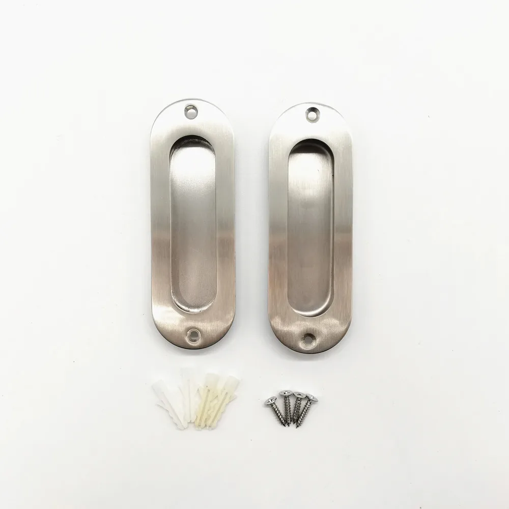 Contemporary Style Stainless Steel  With Plastic Underbase Hollow Lever Door Handle