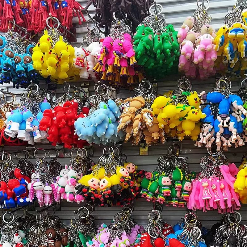 Wholesale Cute Soft PVC Rubber Key Chains Cartoon  Plastic Key ring anime Keychains Luxury  Key Chains llavero