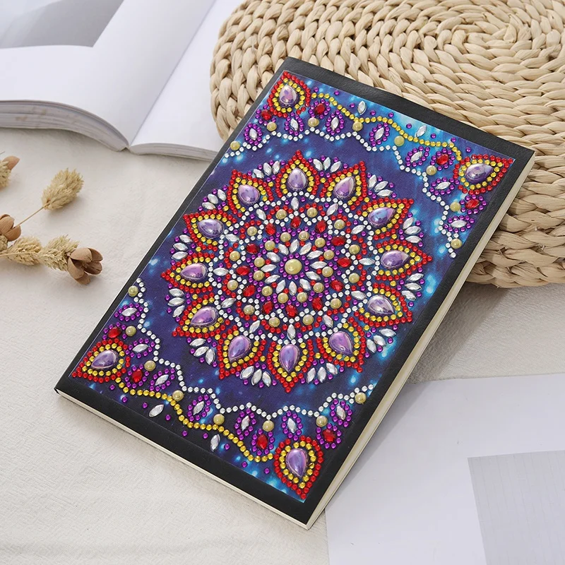 
wholesale diamond painting a5 notebook Shaped diamond with mandala pattern Notebook for Handmade crafts 
