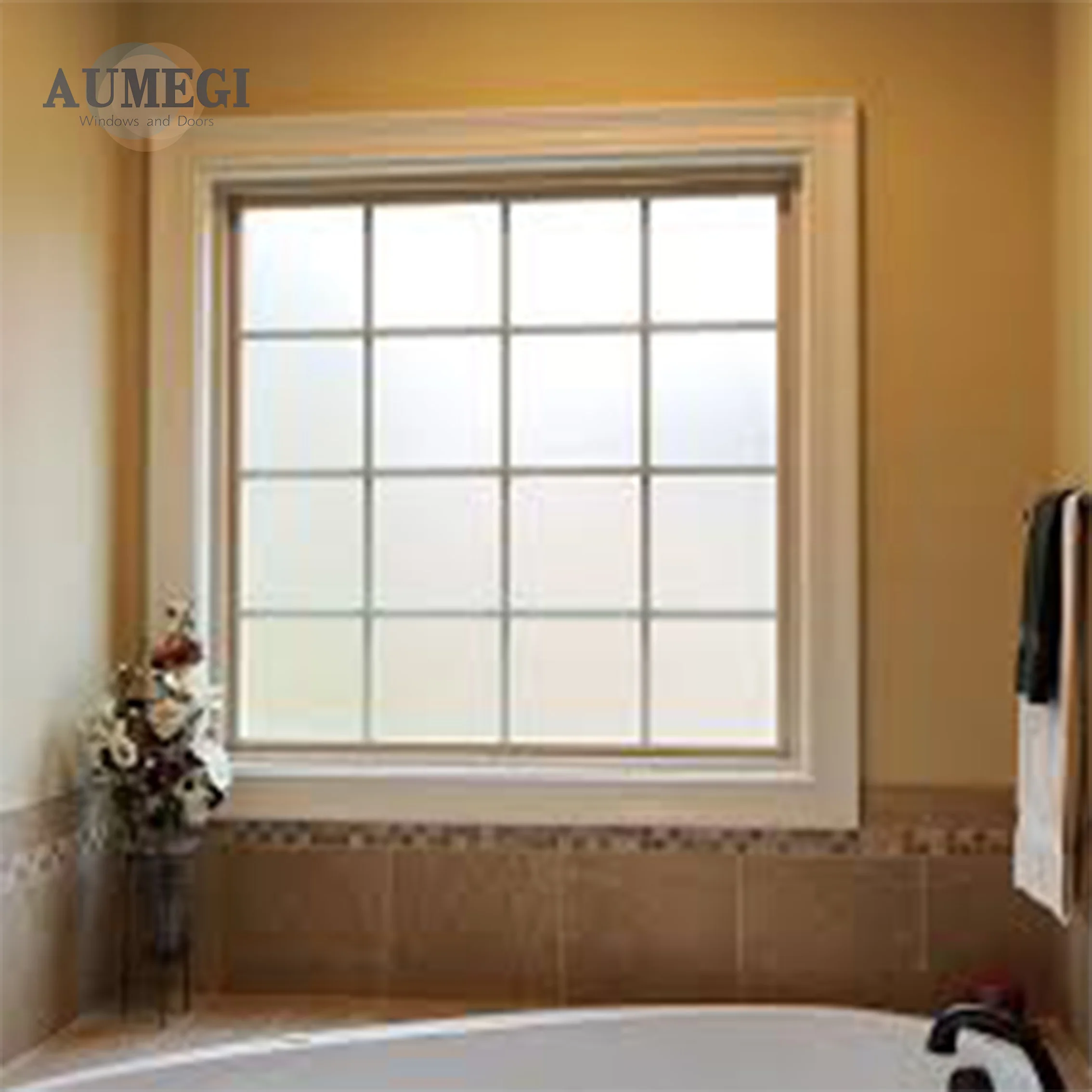 AUMEGI Australian House Custom Black Large Double Glass Picture Motorhome Screw Net Fixed Corner Windows