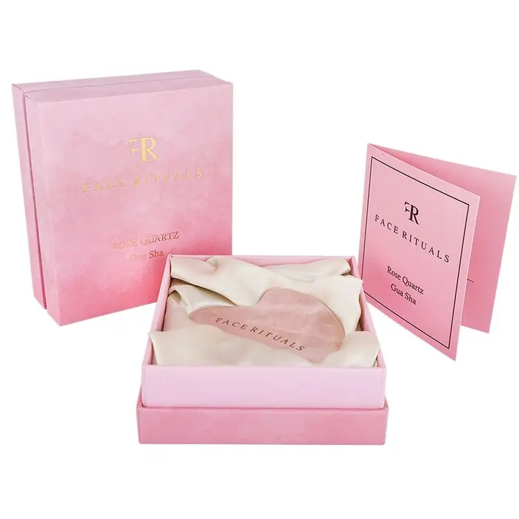 Custom Gua Sha Tool Gift Box Packaging Kerokan Jade Roller Cardboard Lid And Base Paper Box with EVA Insert