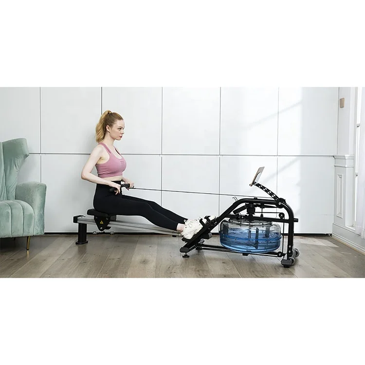 Innovative products Silver/Matt Black Steel Water Rowing Machine Use Home