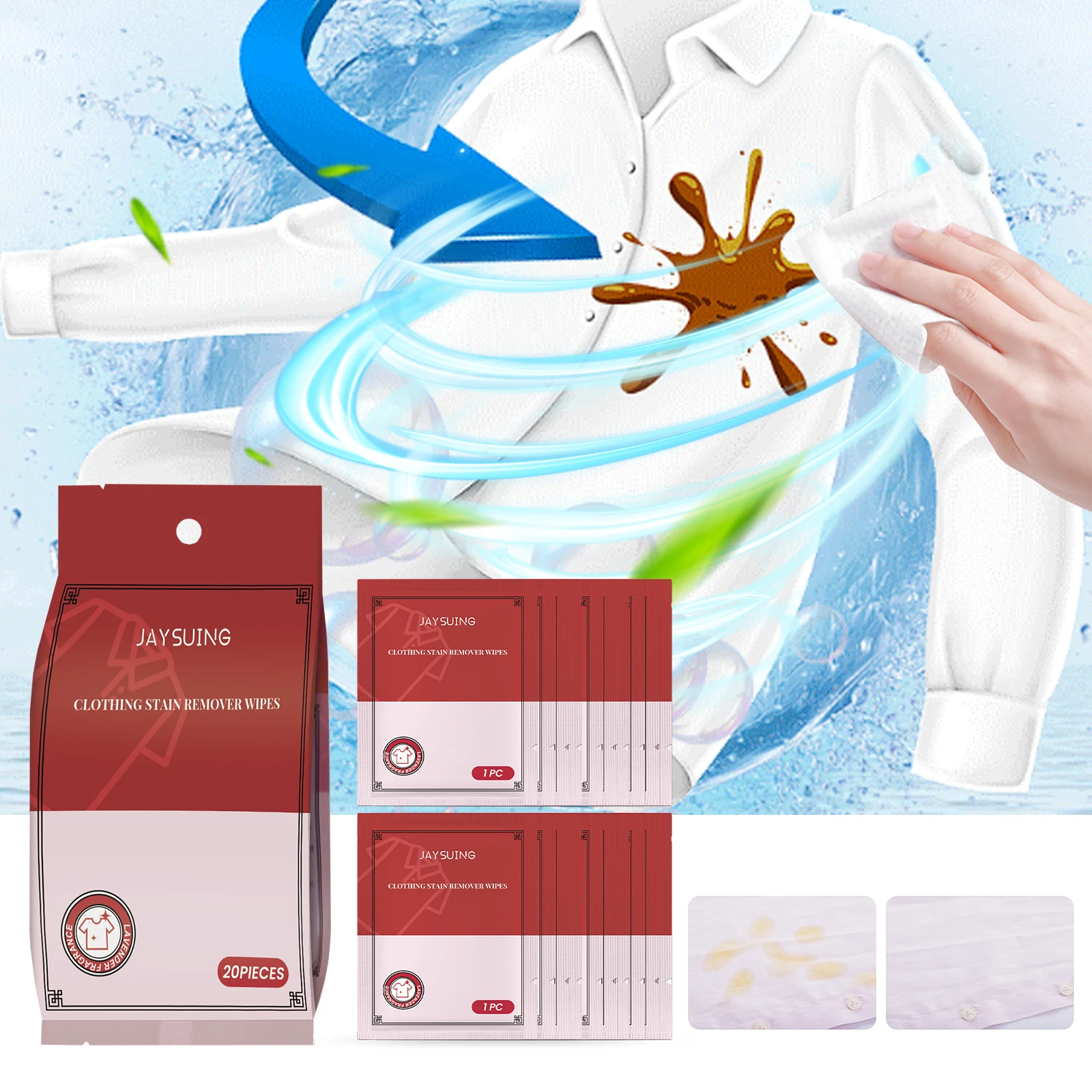 Jaysuing OEM&ODM Clean Oil Stains Portable Clean Stains Eco-friendly Leather Cleaner Wipes
