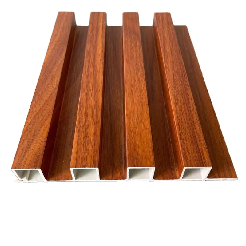 Factory Indoor Decor Wood Plastic Composite PVC Coating Cladding Fluted Wall Board Interior WPC Wall Panel