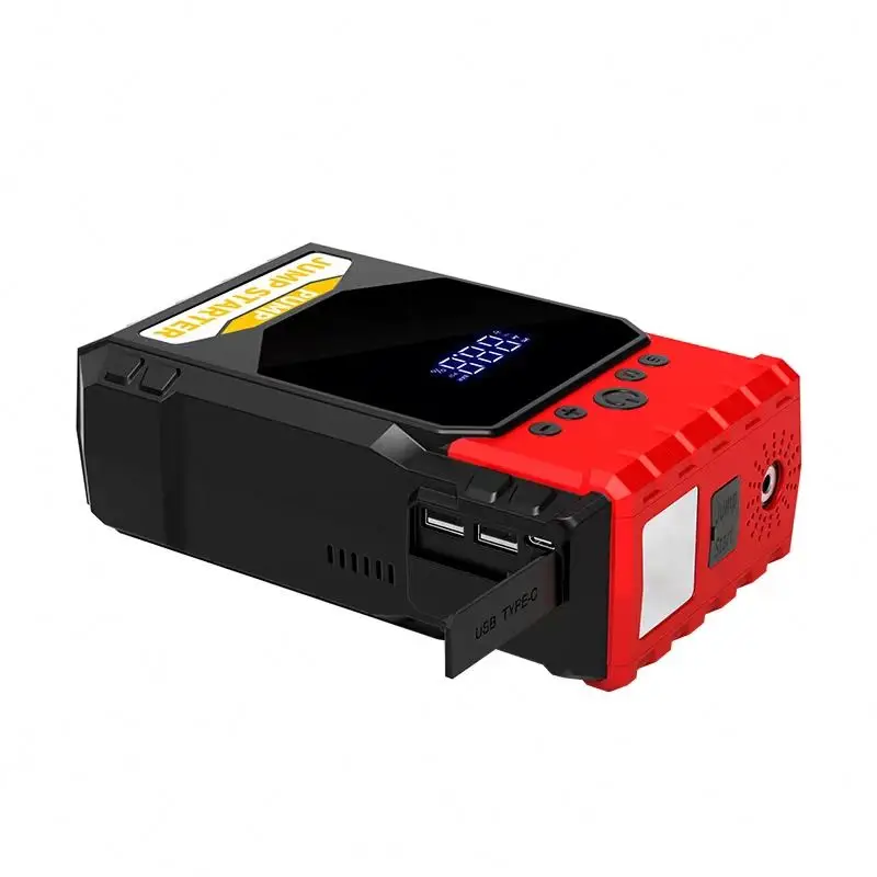 12 24 Volt Emergency Portable Jump Starter with Air Compressor 1000A Power Bank Tire Inflator Pump 12V Starting Device Car Boost