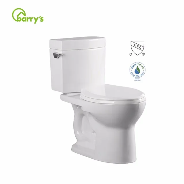 Modern design siphonic flushing concealed two-piece UPC toilets seat cover