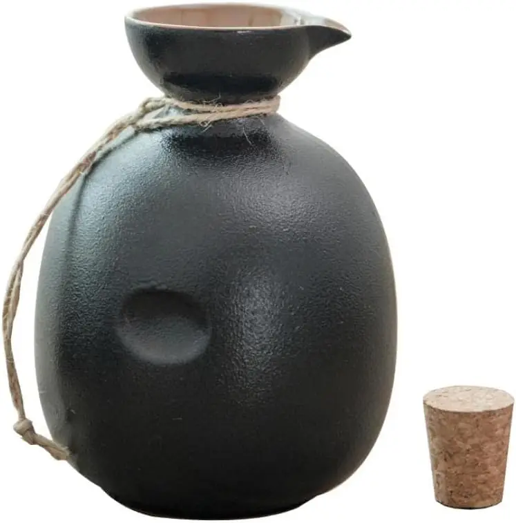 Customized ceramic pottery sake set porcelain pot wine bottle ceramic bottles for wine for Favor Soy Sauce Container Wine Corker