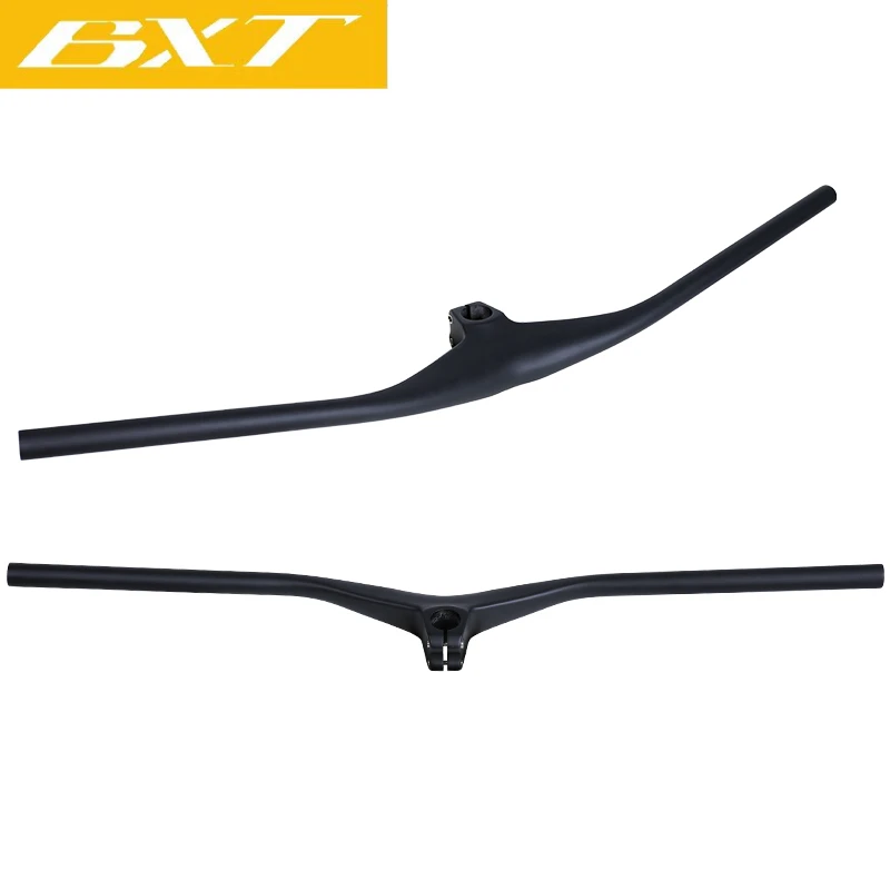 BXT Carbon Handlebar MTB 800mm length Integrated Mountain H/bar Chinese OEM Factory Sale Integrated Bike Bars Stem Carbon Fiber