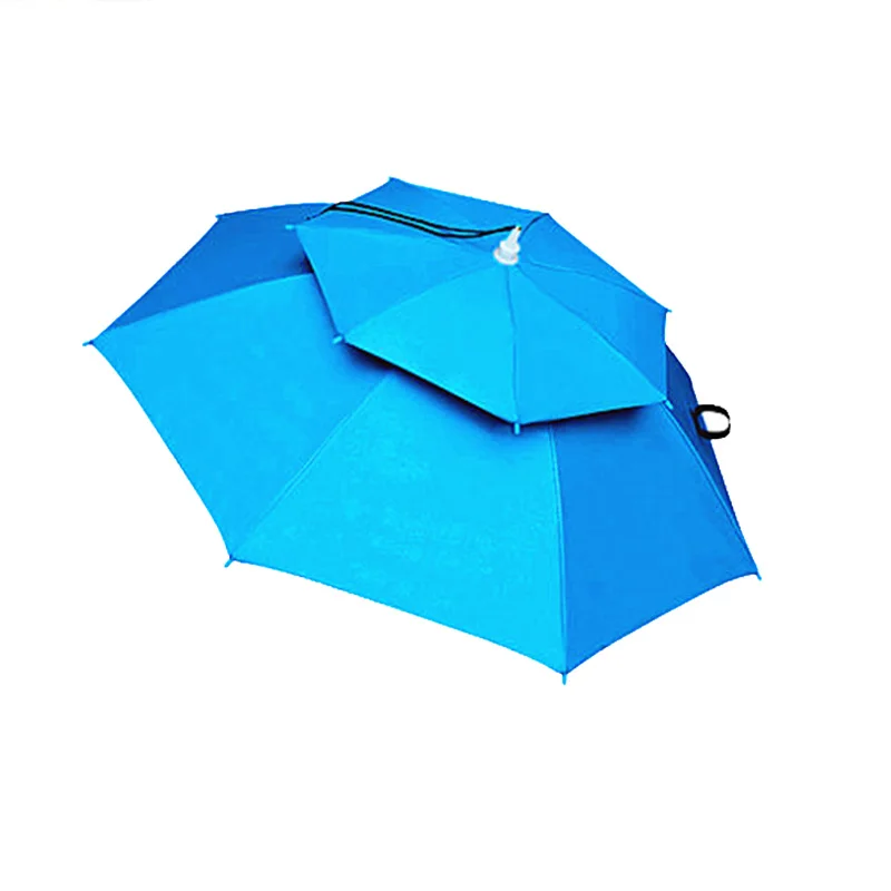 Wholesale Foldable Convenient Head Outdoor Finishing Head Umbrella Hat For Adult