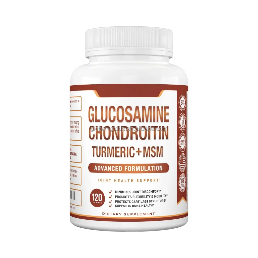 OEM/ODM Glucosamine chondroitin msm + turmeric advanced formulation glucosamine capsules