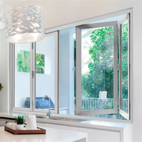 TOMA American standard AS2047 folding window balcony aluminum vertical folding door and window push up bi-fold window and door