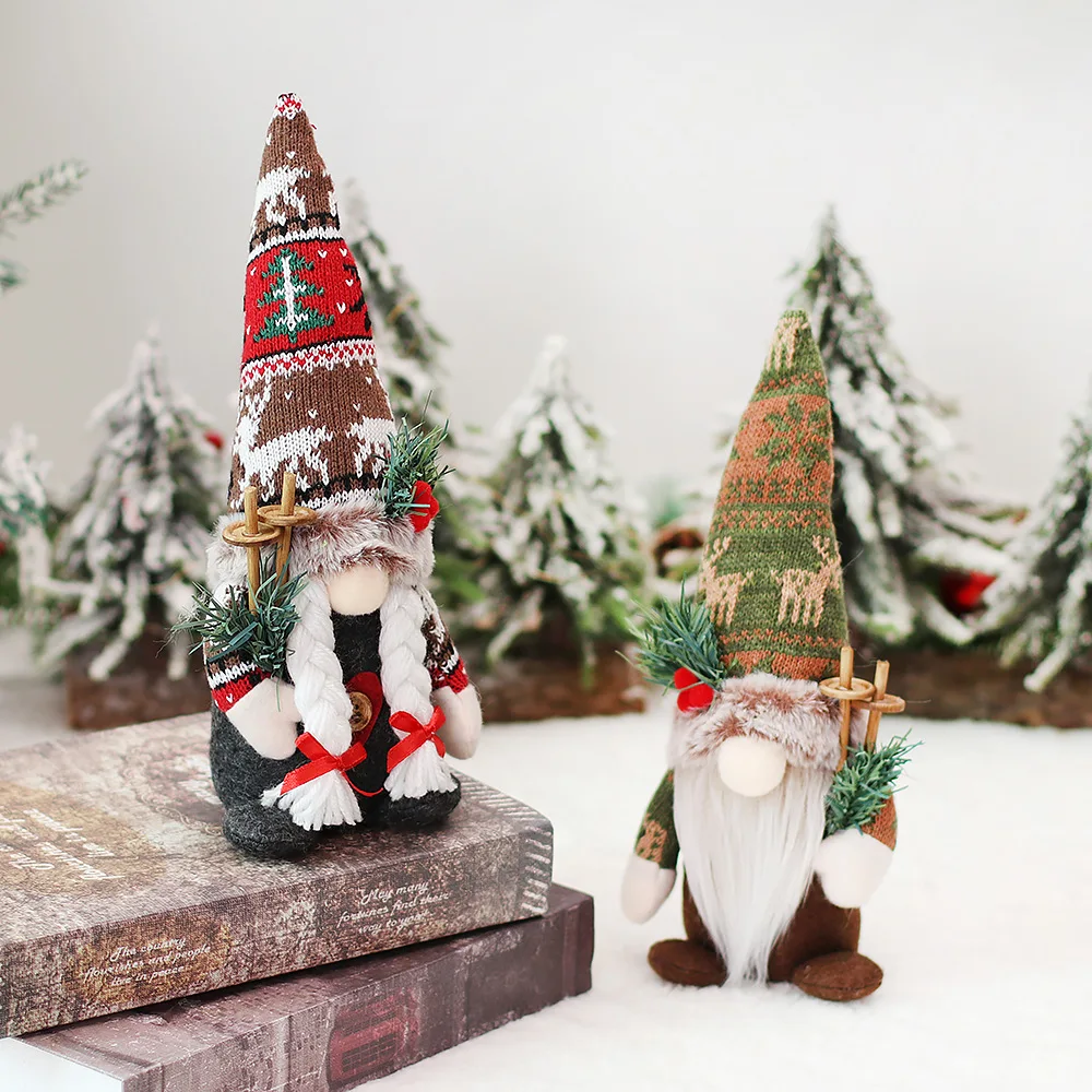 2024 Wholesale Christmas Decorations Gnome Ornament Plush Doll Cotton Faceless Rudolph Home Decoration Dwarf Toy