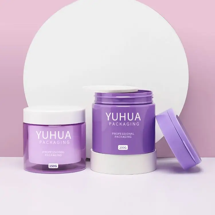 recycled cosmetic packaging jar 100 200g tooth powder plastic jar with Flat top cap face cream jar skincare packaging plastic