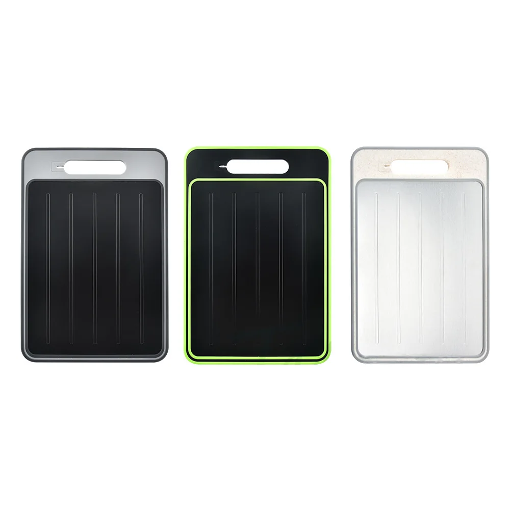 Hot selling 4 in 1 Thawing Plate with Chopping Board Spice Grater and Knife Sharpener Aluminum Defrosting Plate Cutting Board