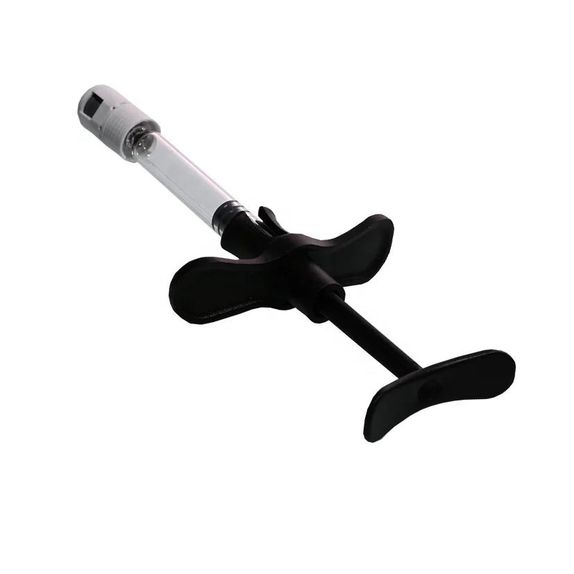 Factory price 1ml 1cc  cosmetic prefilled borosilicate glass syringes for dermal filler with plunger and backstop