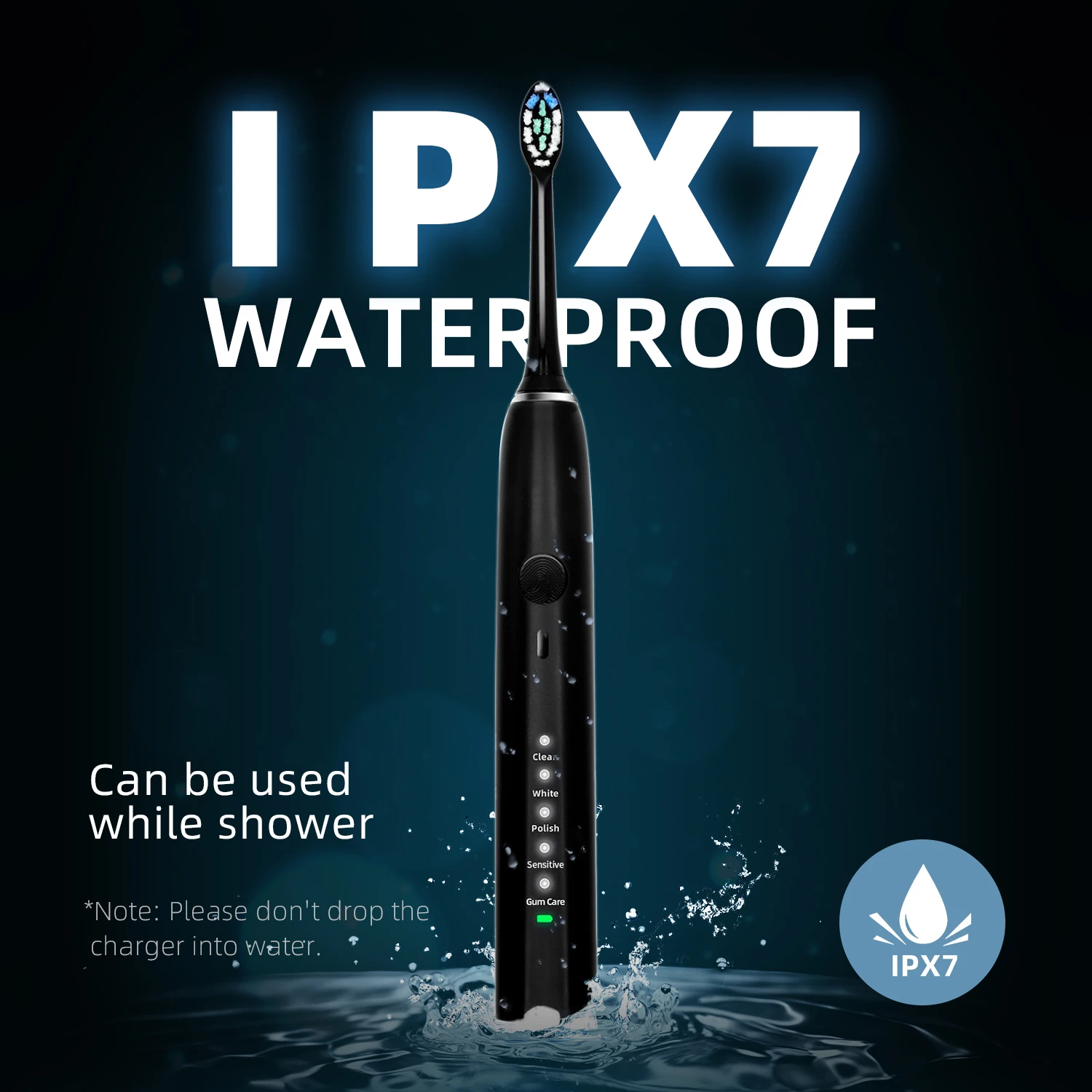 Sonic multifunction electric toothbrush with smart pressure sensor