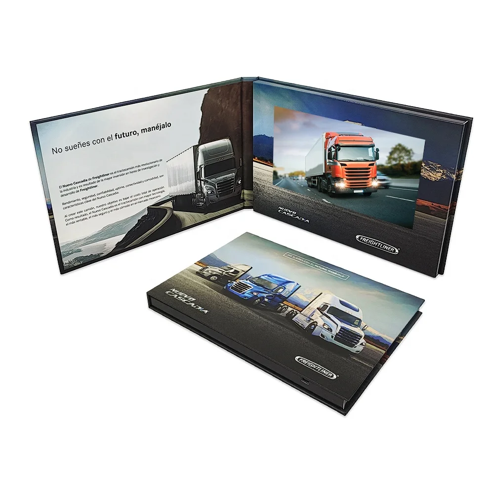 Лидер продаж оптовая продажа А5 Черная бумажная рекламная плейер 7-дюймовая видеокнига фотокнига ЖК-буклет бизнес-брошюра визитная карточка