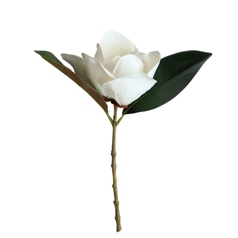 E176 Single Stem Magnolia Plastic Artificial Flowers Home Wedding Decoration