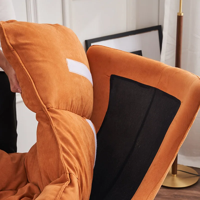 Кресло-качалка из ткани, Одноместный современный минималистичный сетчатый стул для гостиной, красное кресло-качалка для отдыха
