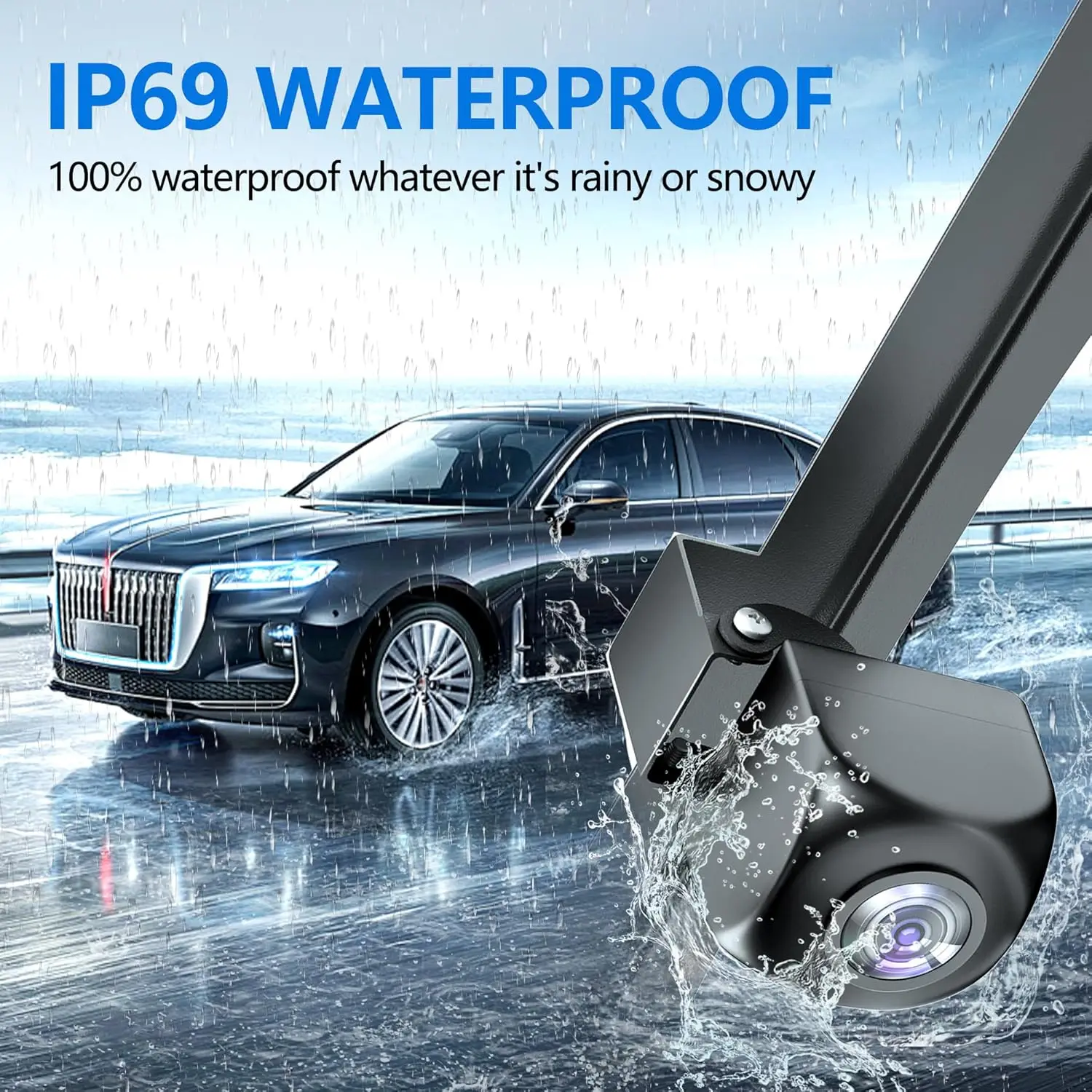 E-TOO IP68 Waterproof USA Car Backup Rear View Camera number plate Back Up Camera Universal License Plate Backup Camera