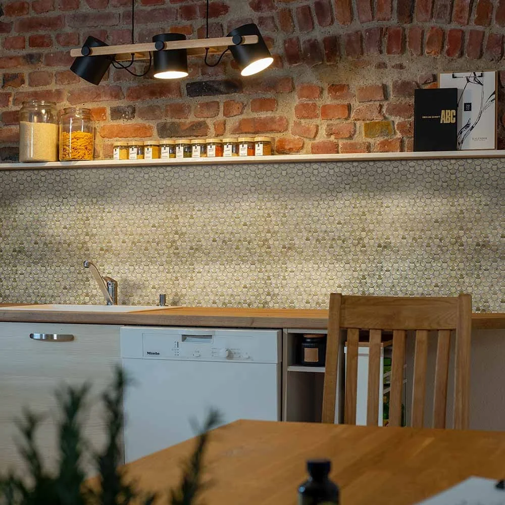 Gold Solid Aluminium Metal Mosaic Tile for Wall Decoration