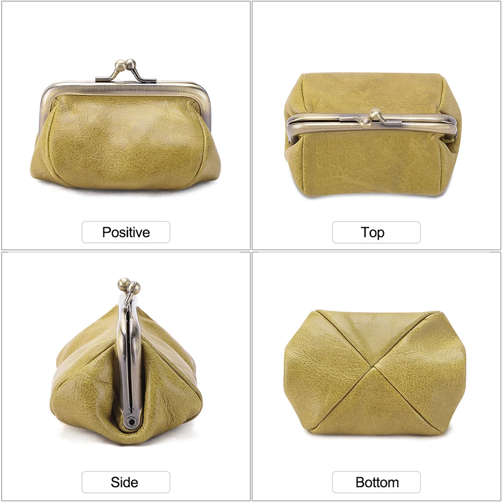  2021 Cute Money Pouch Genuine Leather Coin Purse Small Ladies Mini With Metal Closure