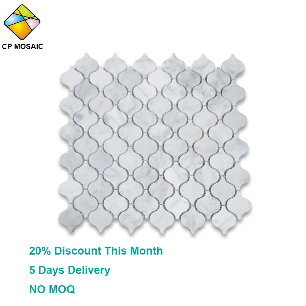 Foshan good quality calacatta carrara white lantern marble mosaic tile