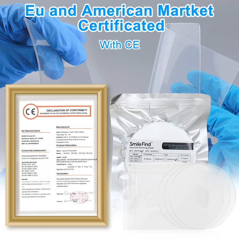 Thickness 0.5 0.76mm Petg Tpu 120 125mm Double Multiple Tirlayered Sheet Dental Thermoforming And Vacuum Aligner Sheets CE