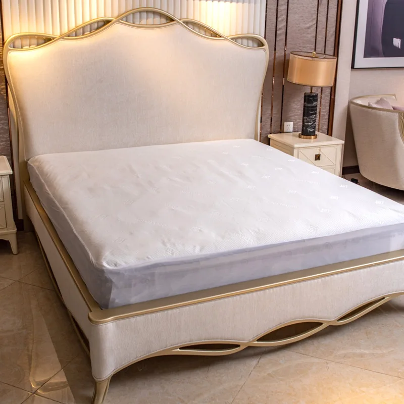 Hypoallergenic Vinyl Free Fitted King Size Jacquard Mattress Pad Cover