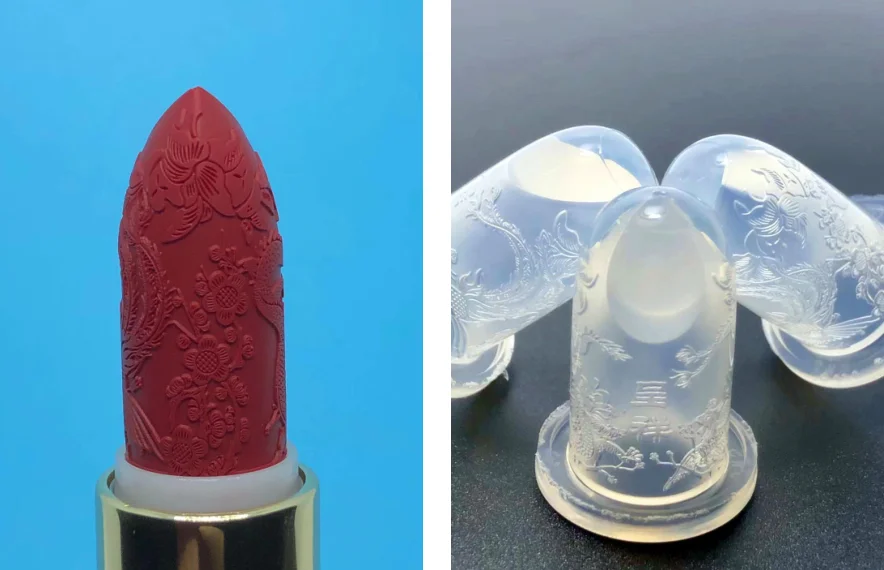 Low MOQ  Lipstick Custom Logo Rubber 12.1mm Silicone Mould Silicone Filling Mold