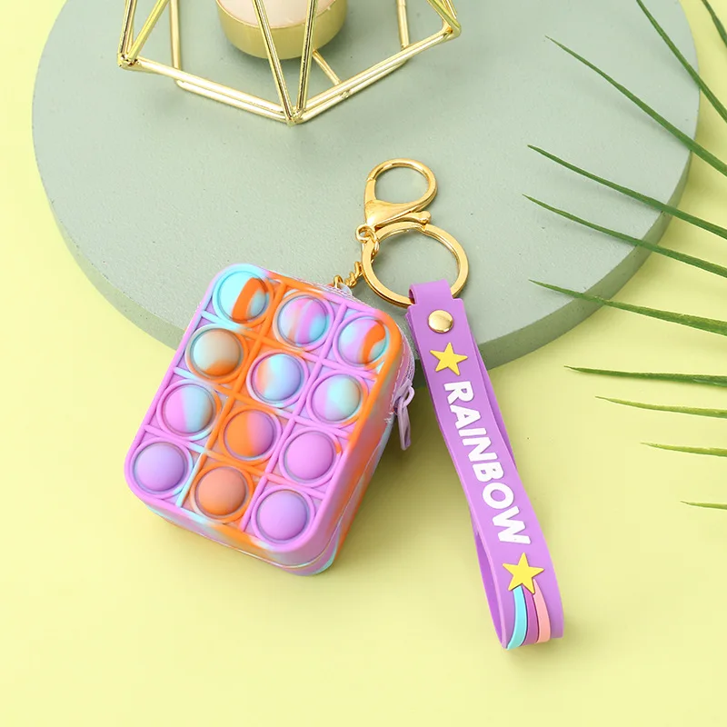 The Latest Silicone Decompression Toy Puzzle Fingertip Press Toy Popping It Coin Purse Coin Bag