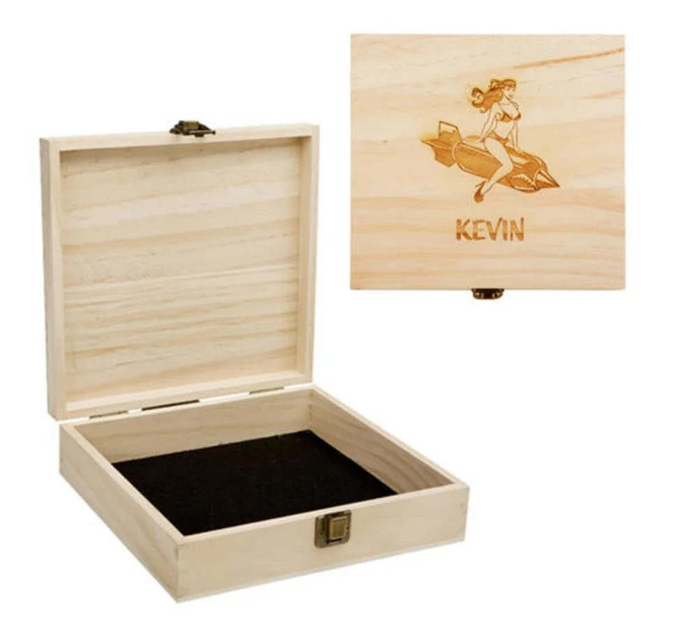 Персонализированная Коробка для сигар под заказ деревянная коробка Подарочная шафера мужской чехол с булавкой
