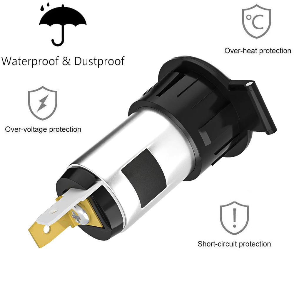 Factory price 12V / 120W Metal USB Car Cigarette Socket USB Car Charger Adapter