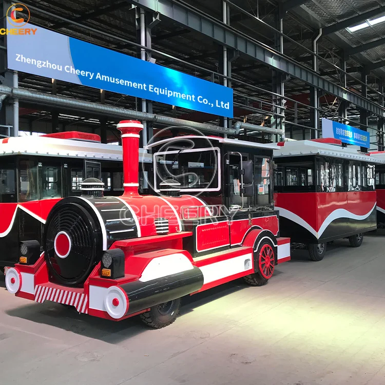 Scenic area tourist attraction carnival game trackless train ride amusement park steam trains for sale