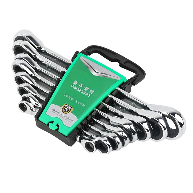 ratcheting metric super wrench set offset box wrench set chrome vanadium