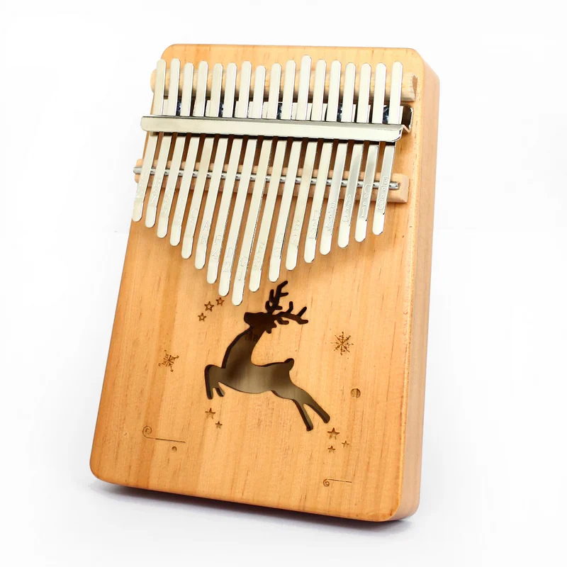 Wholesale price 17 Key Finger Piano Solid Wood Tuning Hammer Kalimba  Mini  Thumb Piano Sanza with book hammer and bag