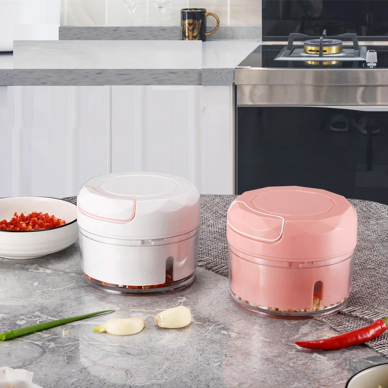 Factory Wholesale Garlic Press Mincer Mini Hand Pull Food Processor Manual Food Chopper
