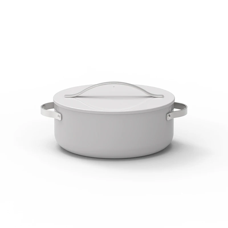 High Quality Pressed Aluminum Ceramic Non Stick Coating Dutch Oven With Forged Lid