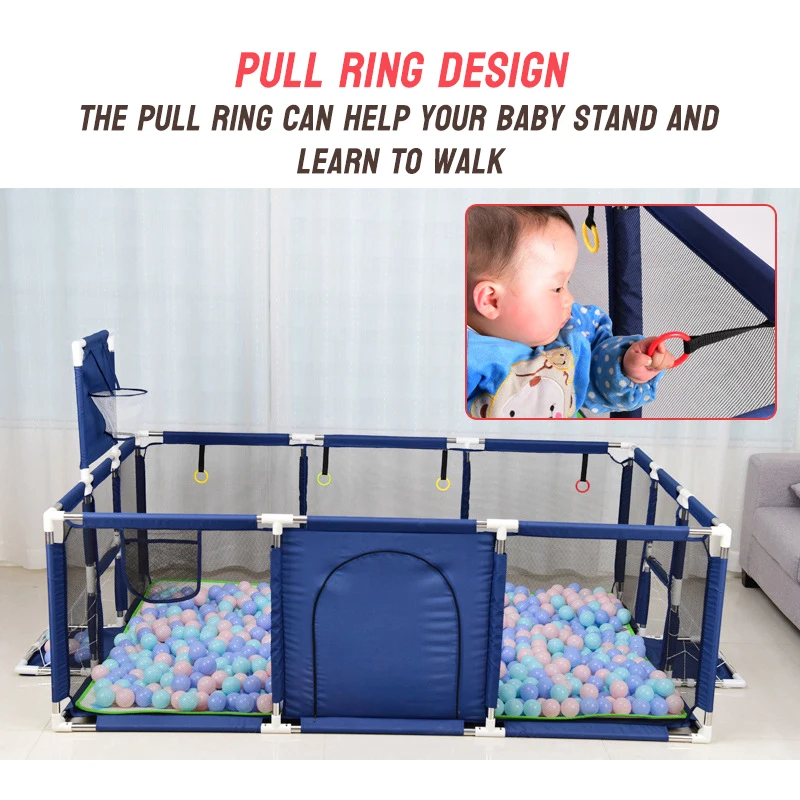 Customized OEM/ODM Baby Sponge Corner Safety Sports Arena Fence Park Ball Pit Square Foldable Steel Indoor Playpen for Kids